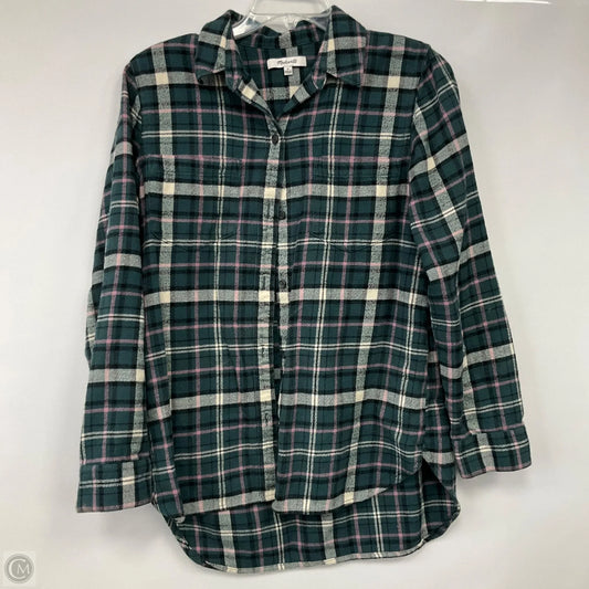 Top Long Sleeve By Madewell In Plaid Pattern, Size: S
