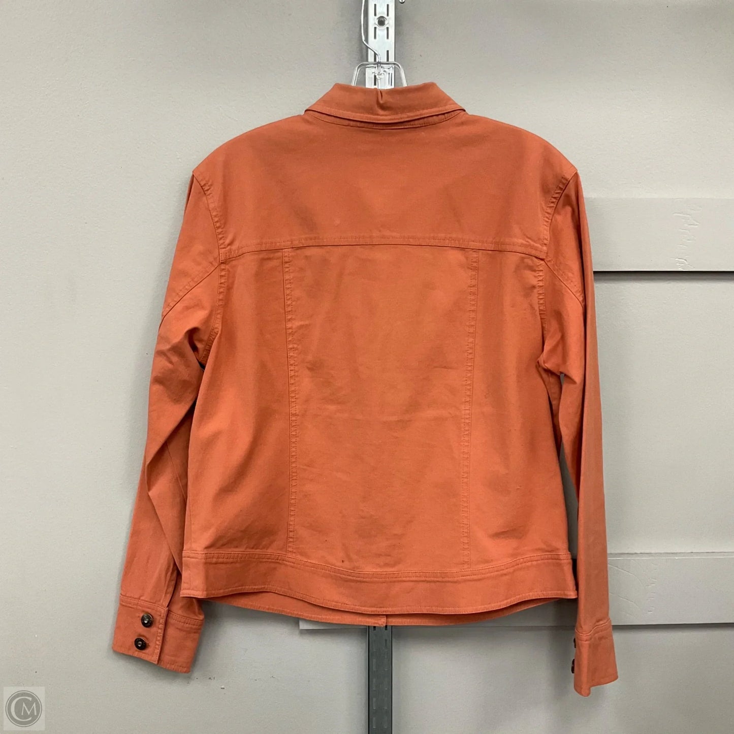 Jacket Denim By Clothes Mentor In Orange, Size: L