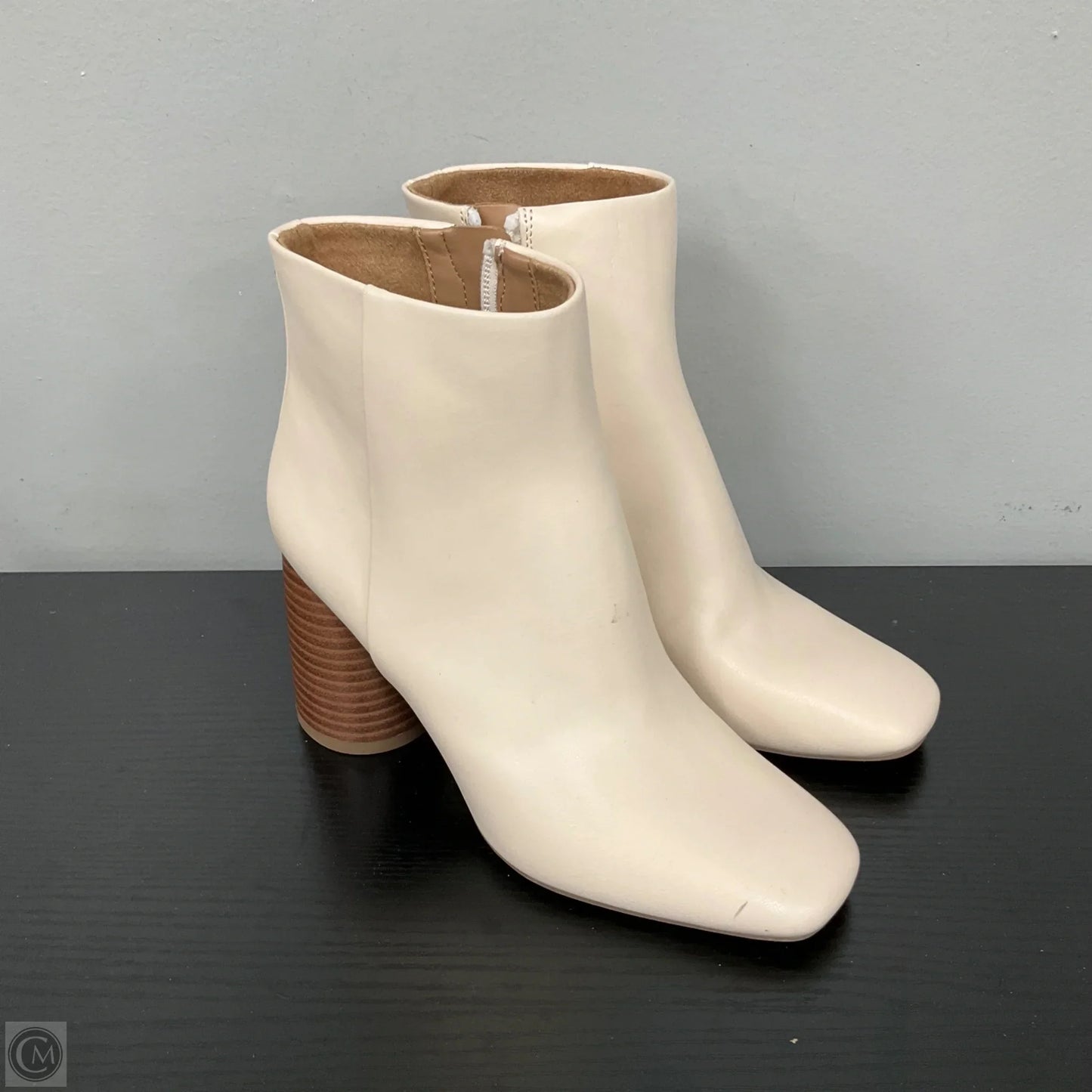 Boots Ankle Heels By Sam And Libby In Cream, Size: 6