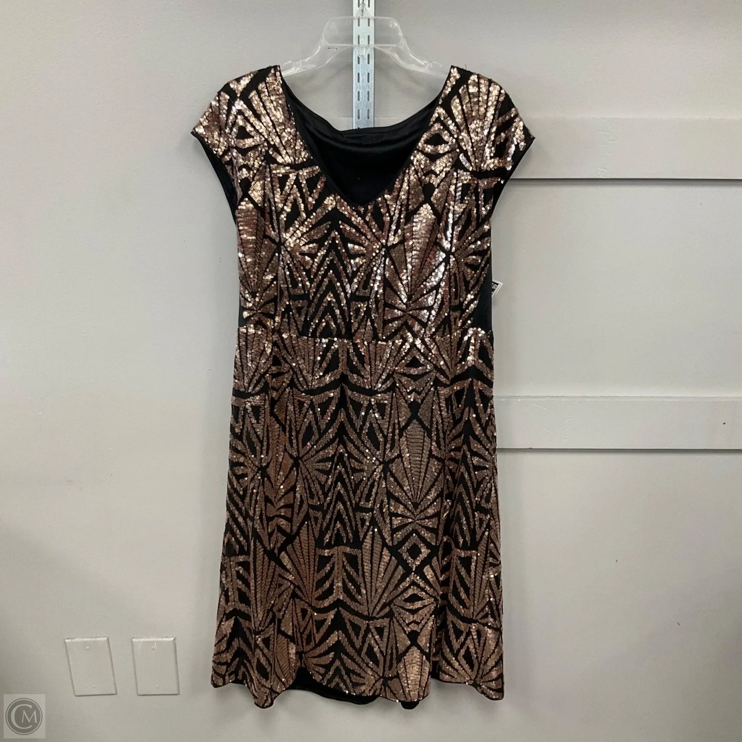 Dress Party Midi By Bloomchic In Black & Gold, Size: 14