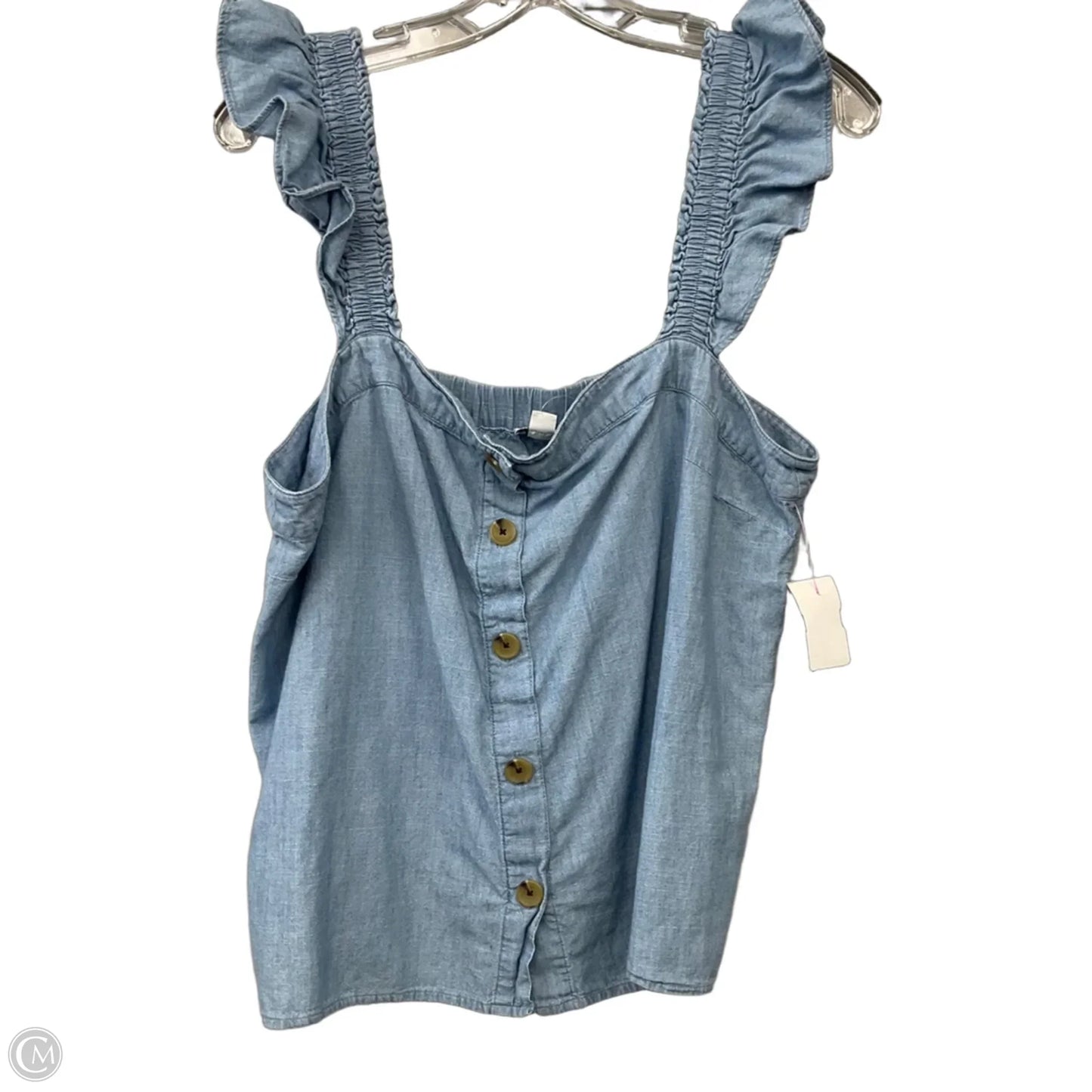 Top Sleeveless By J. Crew In Blue Denim, Size: L