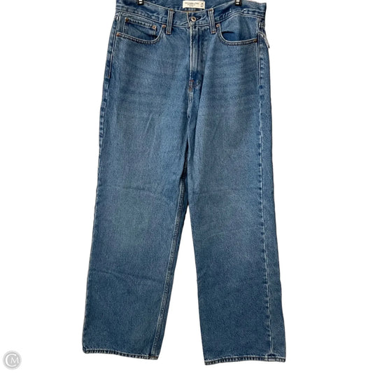 Jeans Wide Leg By Abercrombie And Fitch In Blue Denim, Size: 8