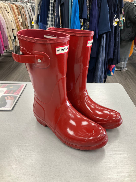 Boots Rain By Hunter In Red, Size: 8