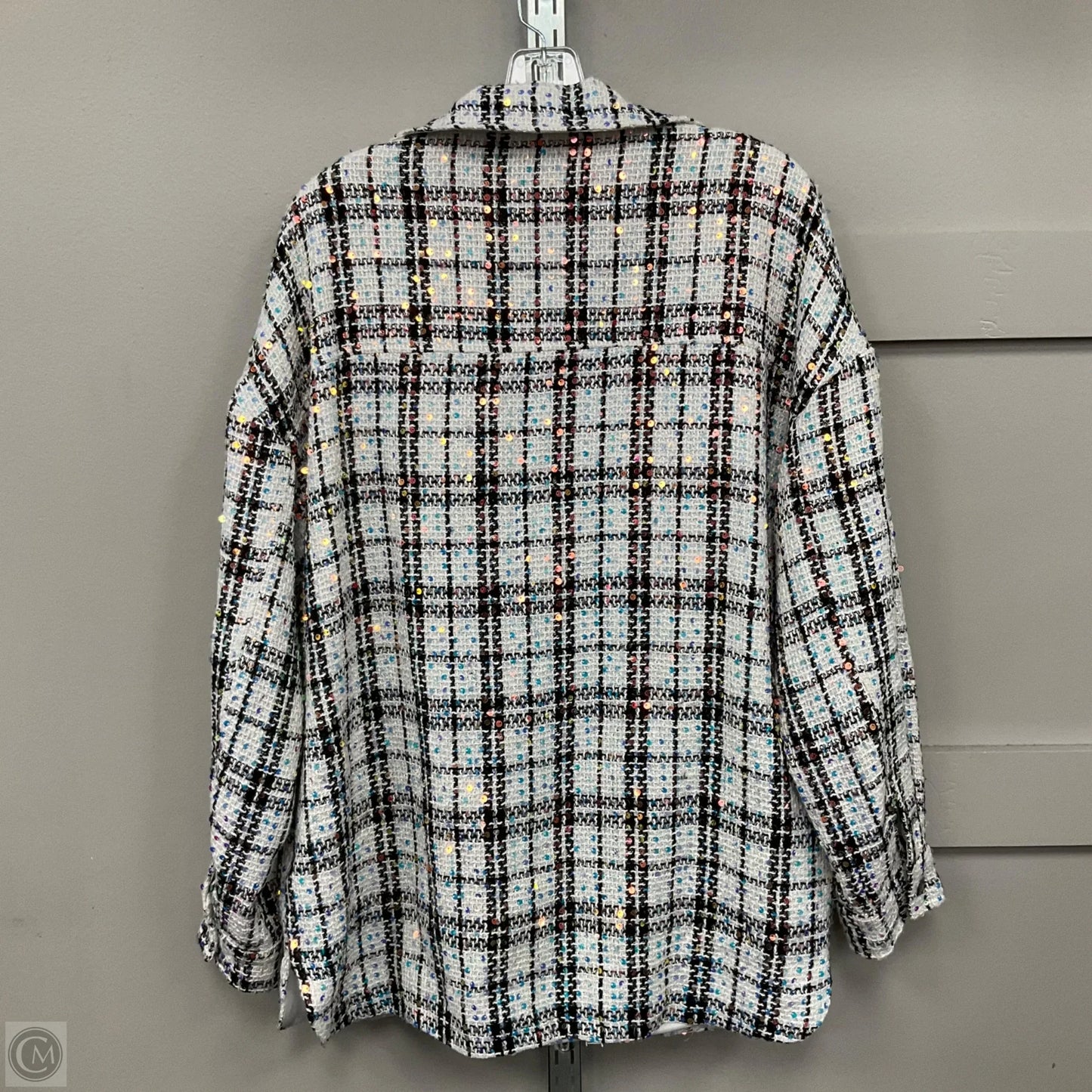 Jacket Shirt By Clothes Mentor In Multi-colored, Size: L