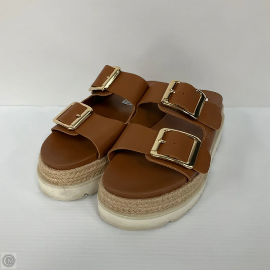 Sandals Heels Platform By Madden Girl In Brown, Size: 7