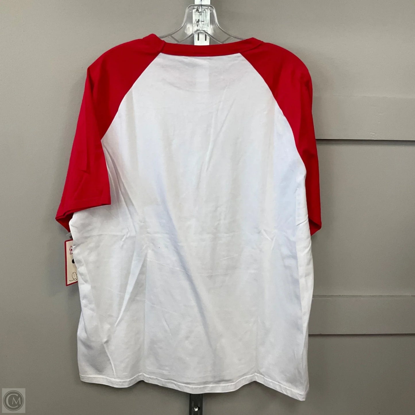 Top Short Sleeve Basic By Disney In Red & White, Size: Xl