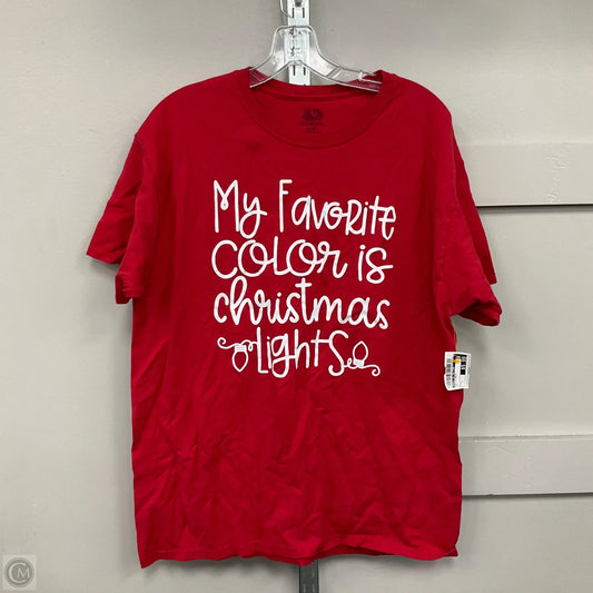 Top Short Sleeve Basic By Fruit Of The Loom In Red, Size: L