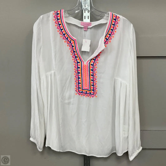 Top Long Sleeve Designer By Lilly Pulitzer In White, Size: Xs