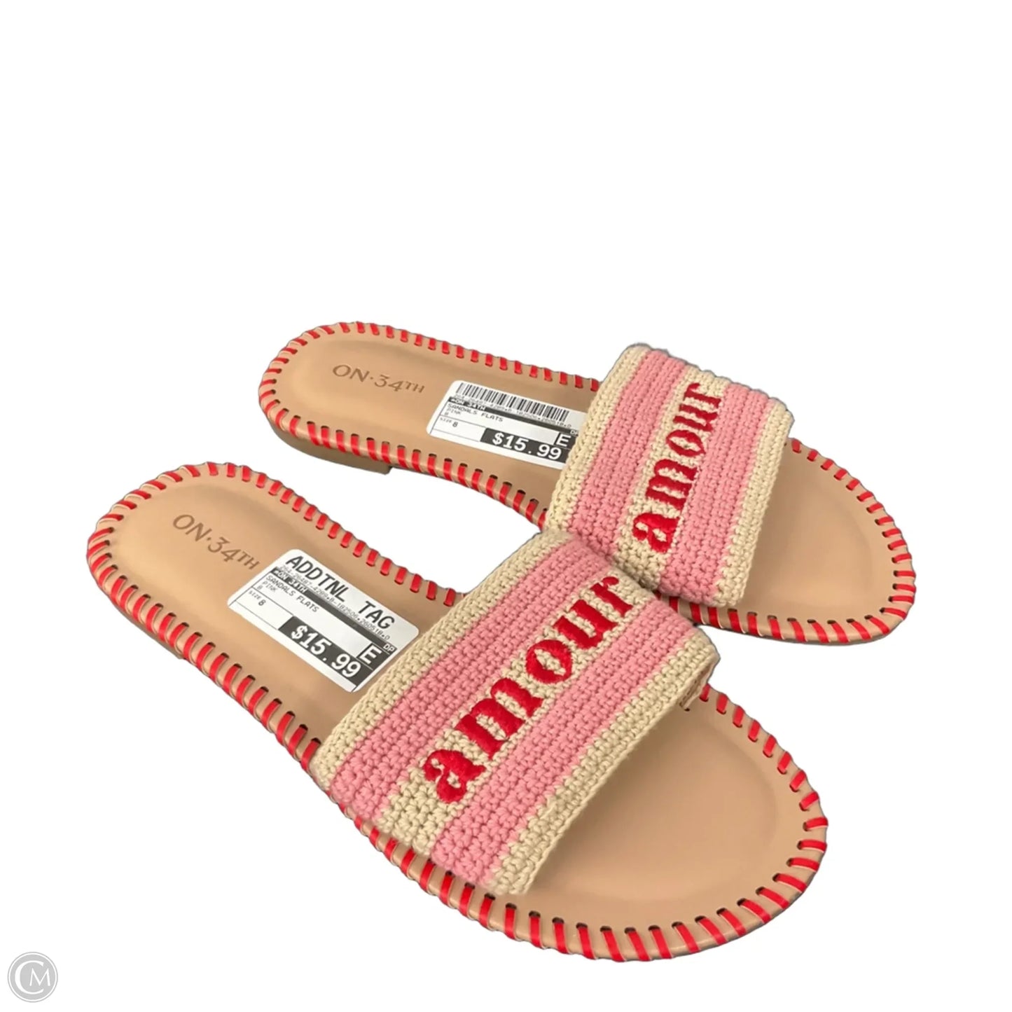 Sandals Flats By On 34th In Pink, Size: 8