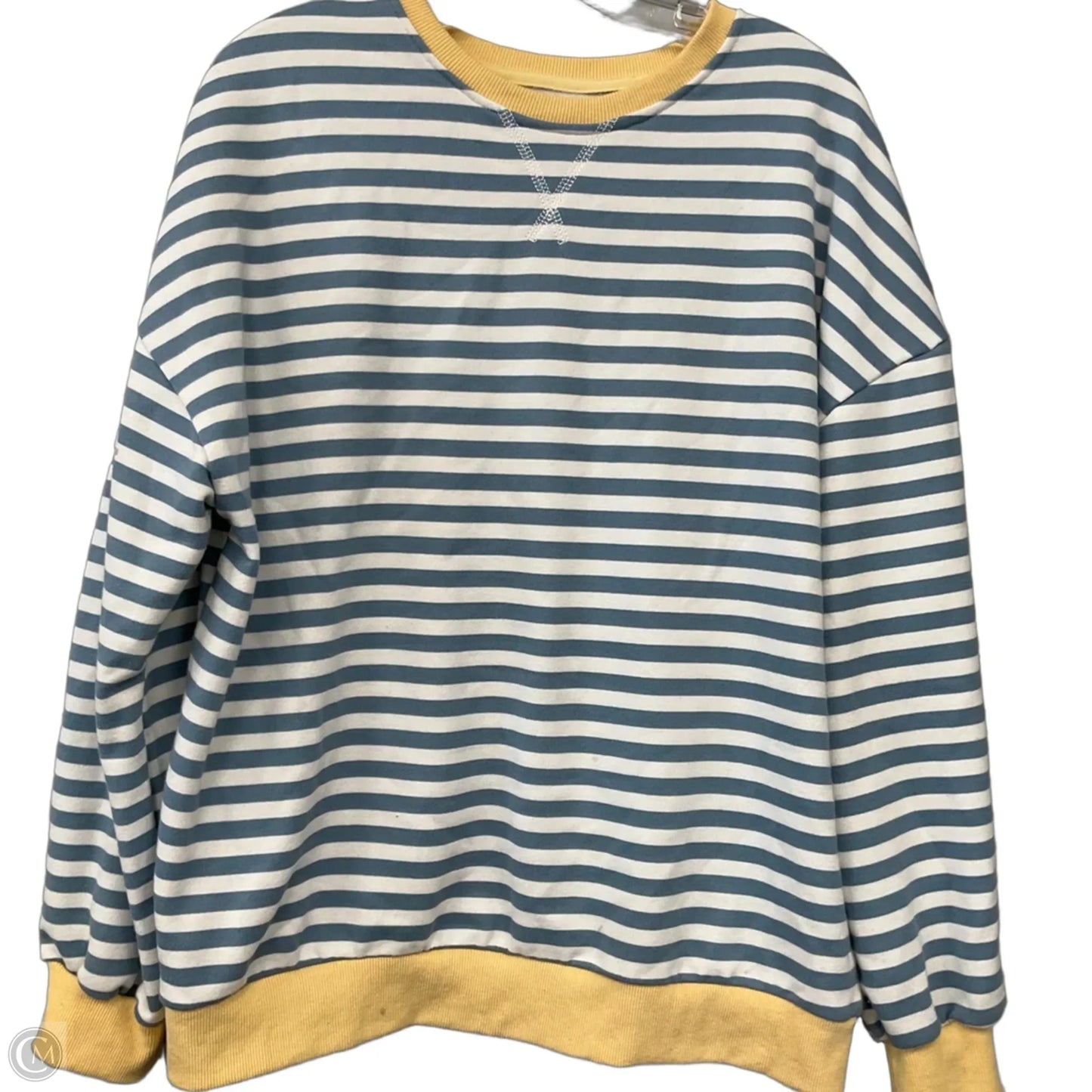 Sweatshirt Crewneck By Clothes Mentor In Striped Pattern, Size: L