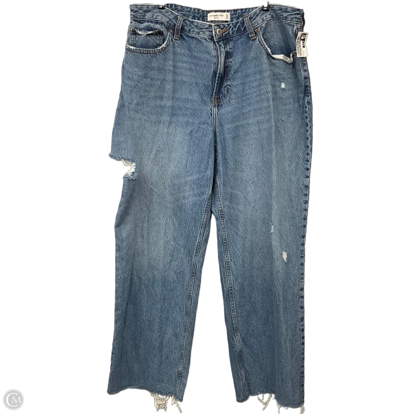 Jeans Wide Leg By Abercrombie And Fitch In Blue Denim, Size: 16