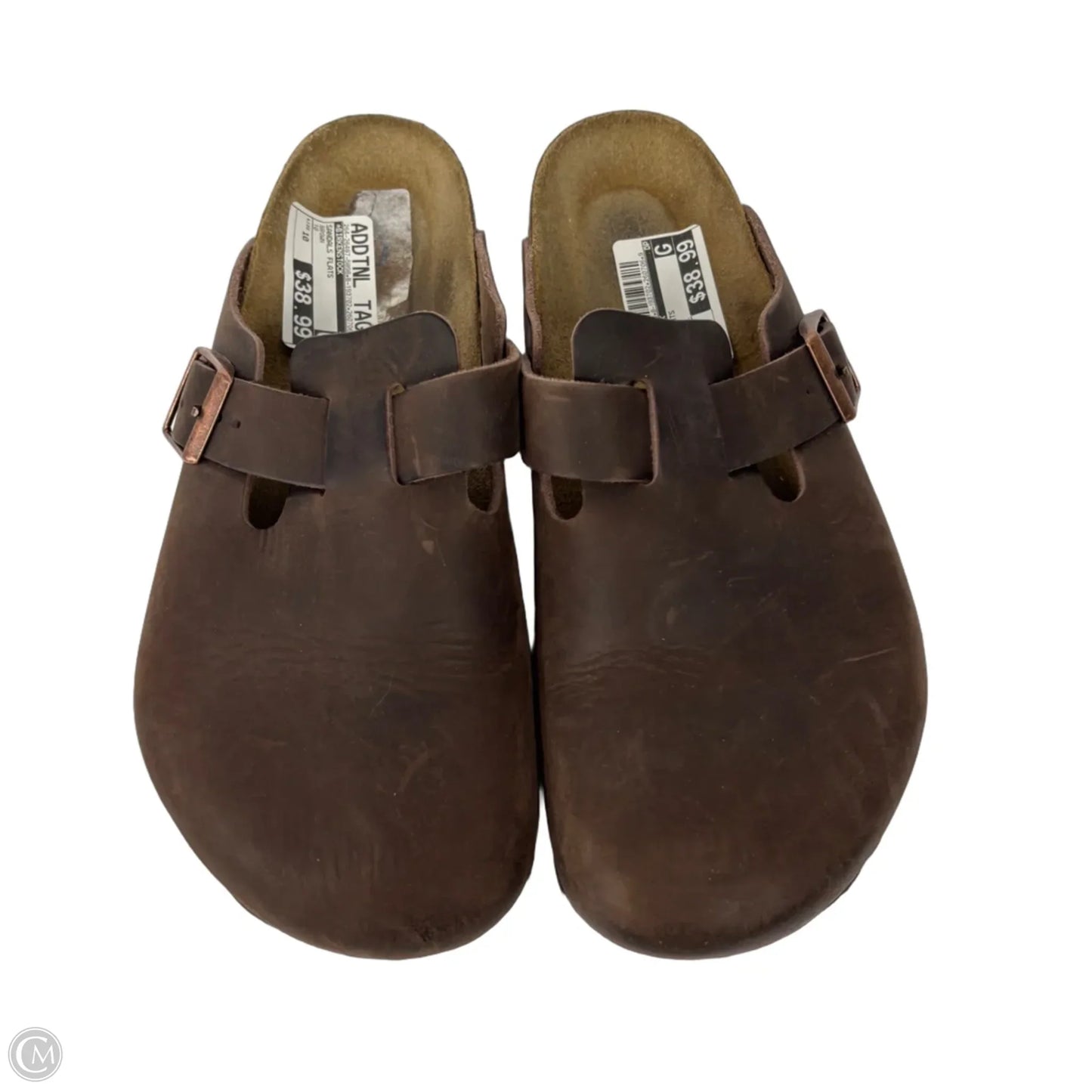 Sandals Flats By Birkenstock In Brown, Size: 10