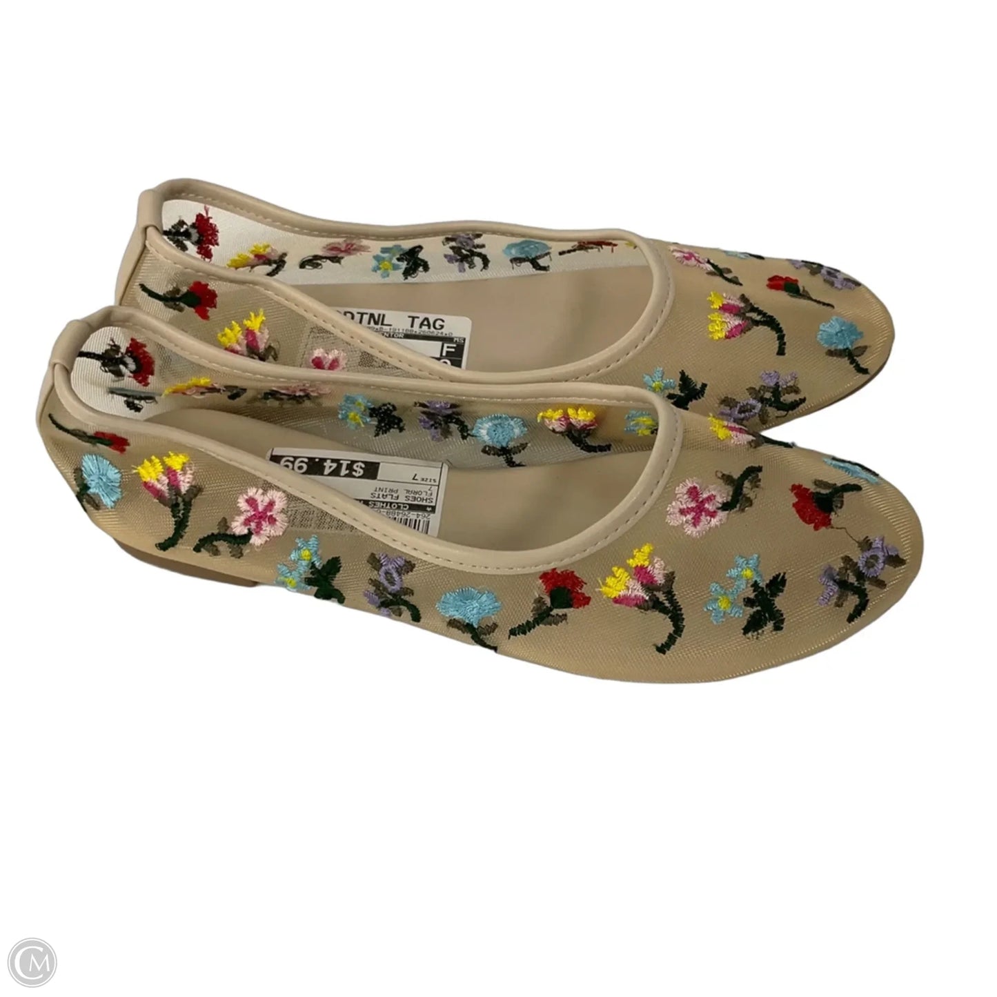 Shoes Flats By Clothes Mentor In Floral Print, Size: 7