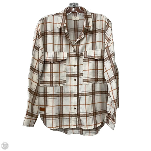 Top Long Sleeve By Simply Southern In Plaid Pattern, Size: S