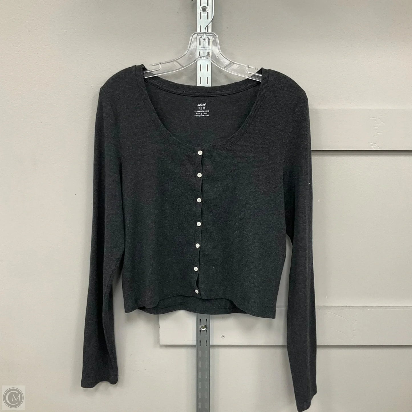 Top Long Sleeve By Aerie In Grey, Size: Xl