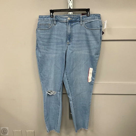 Jeans Cropped By Ava & Viv In Blue Denim, Size: 18