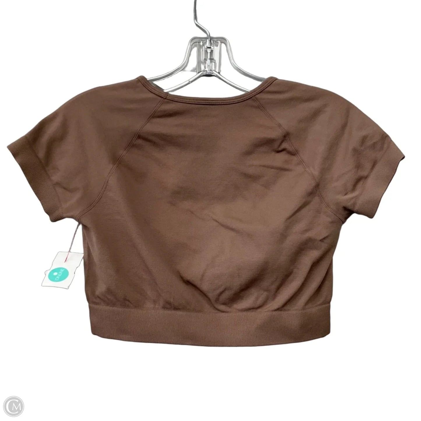 Athletic Top Short Sleeve By Cmf In Brown, Size: M