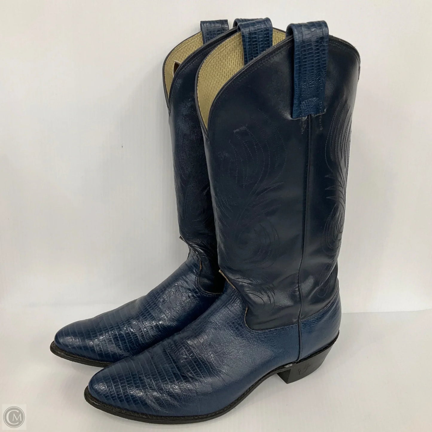 Boots Mid-calf Flats By Clothes Mentor In Blue, Size: 10