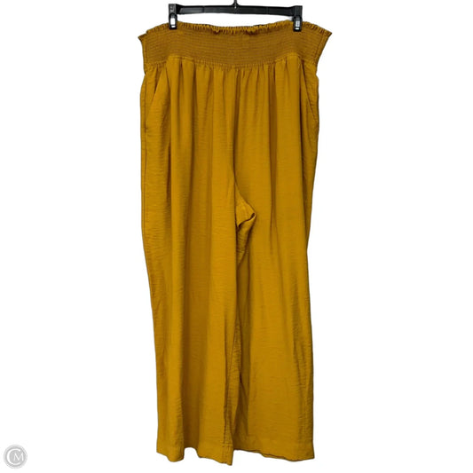 Pants Wide Leg By Simply Vera In Yellow, Size: Xl