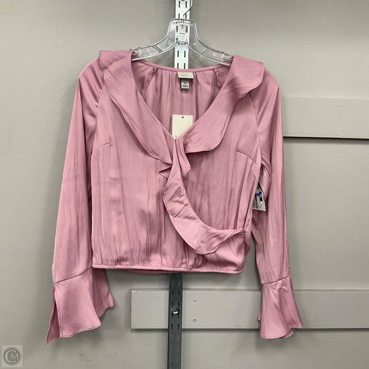 Top Long Sleeve By A New Day In Pink, Size: Xs