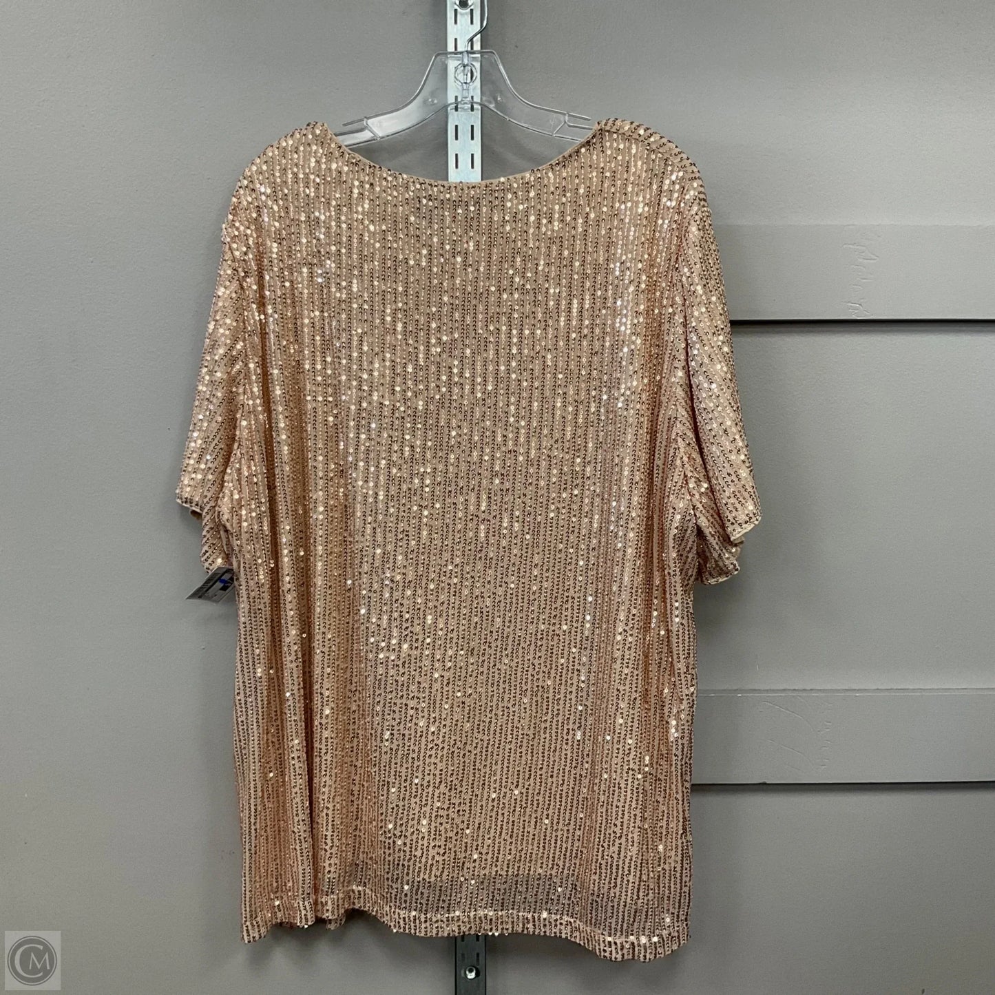 Top Short Sleeve By Shein In Gold, Size: 4x