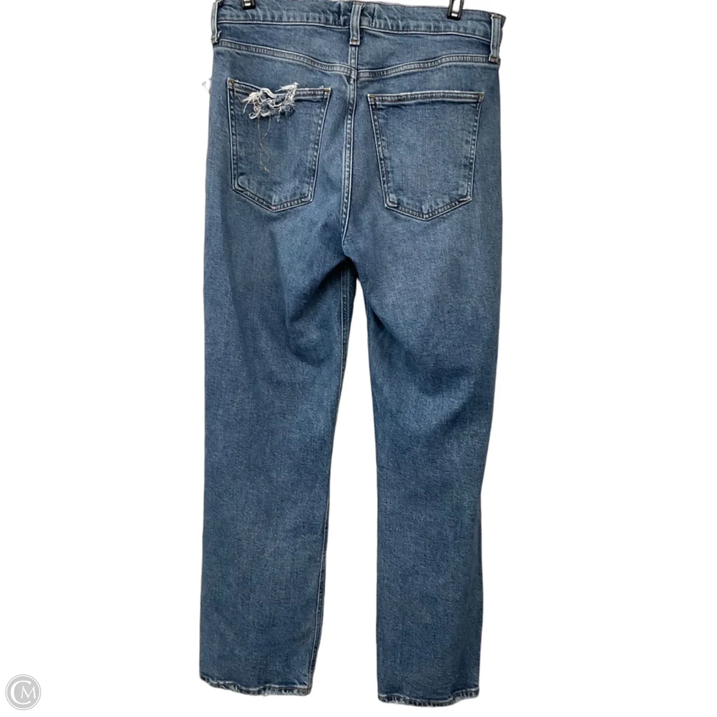 Jeans Straight By Agolde In Blue Denim, Size: 4