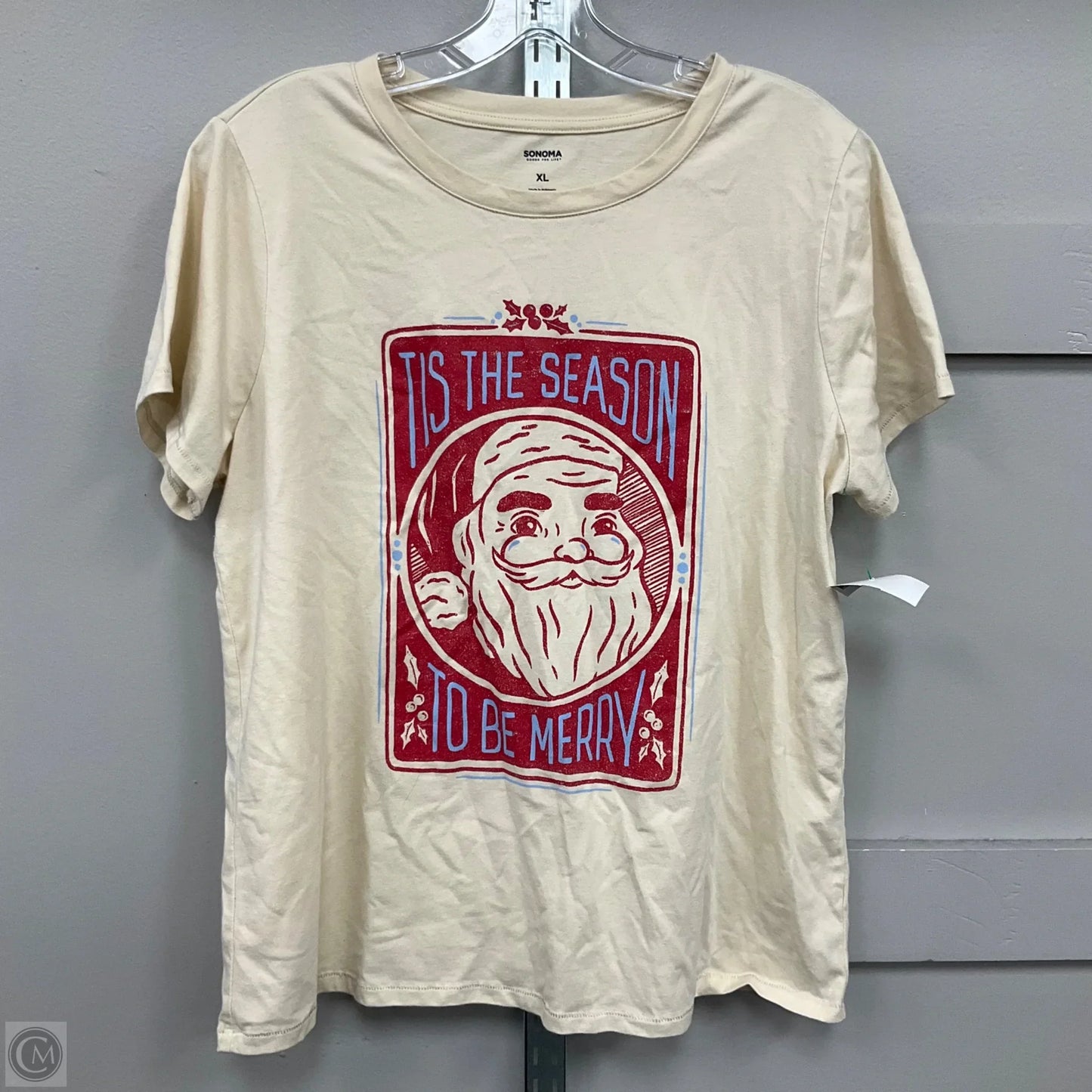 Top Short Sleeve Basic By Sonoma In Beige, Size: Xl