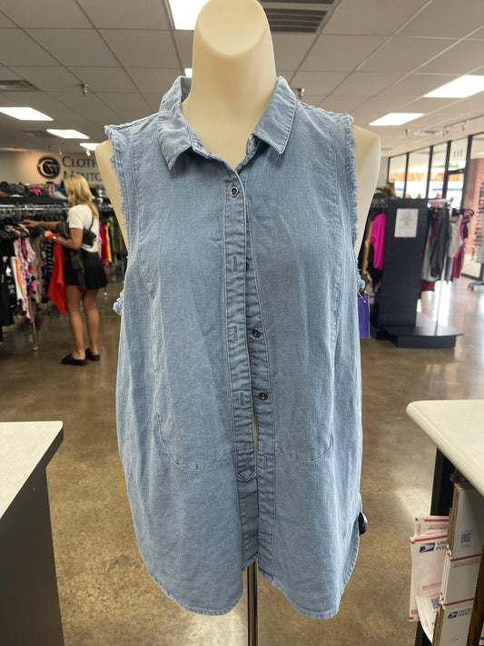 Blue Denim Top Sleeveless Free People, Size S