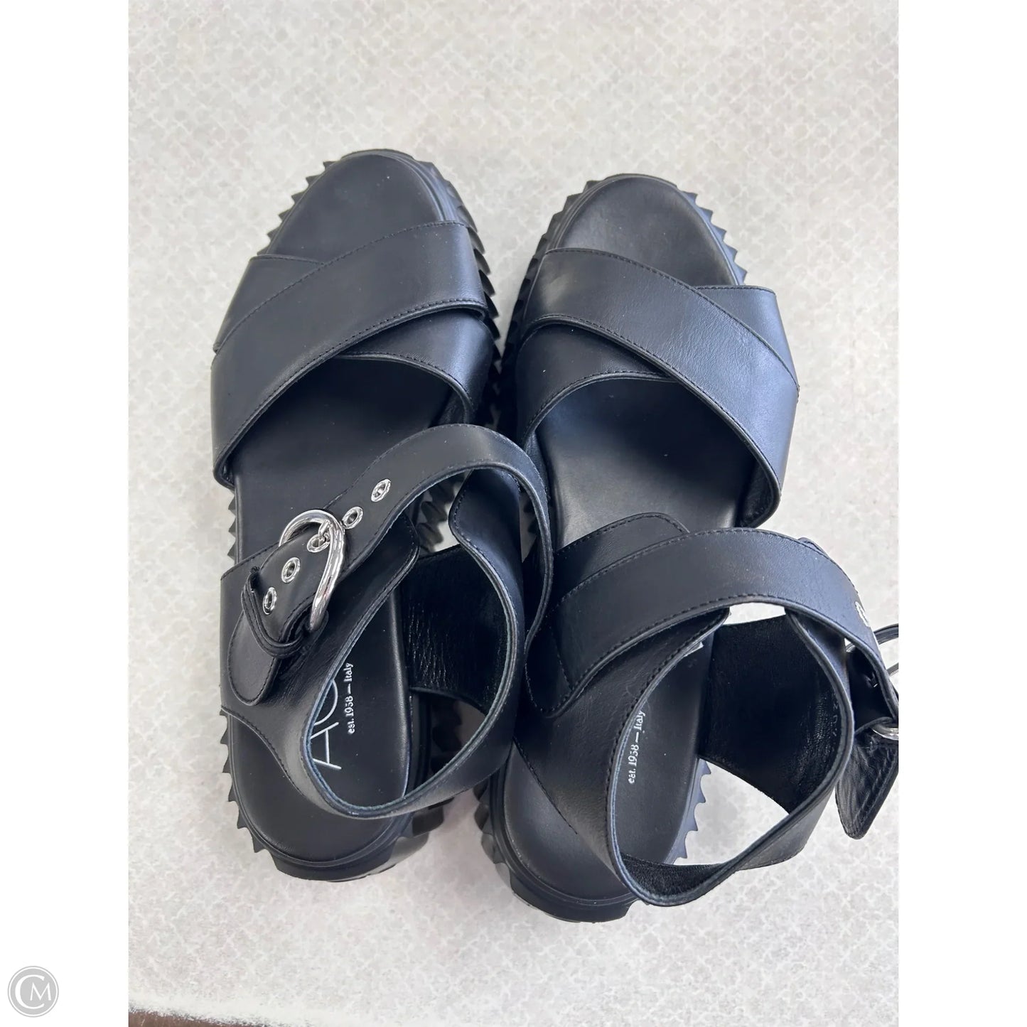 Sandals Heels Platform By Agl In Black, Size: 7.5