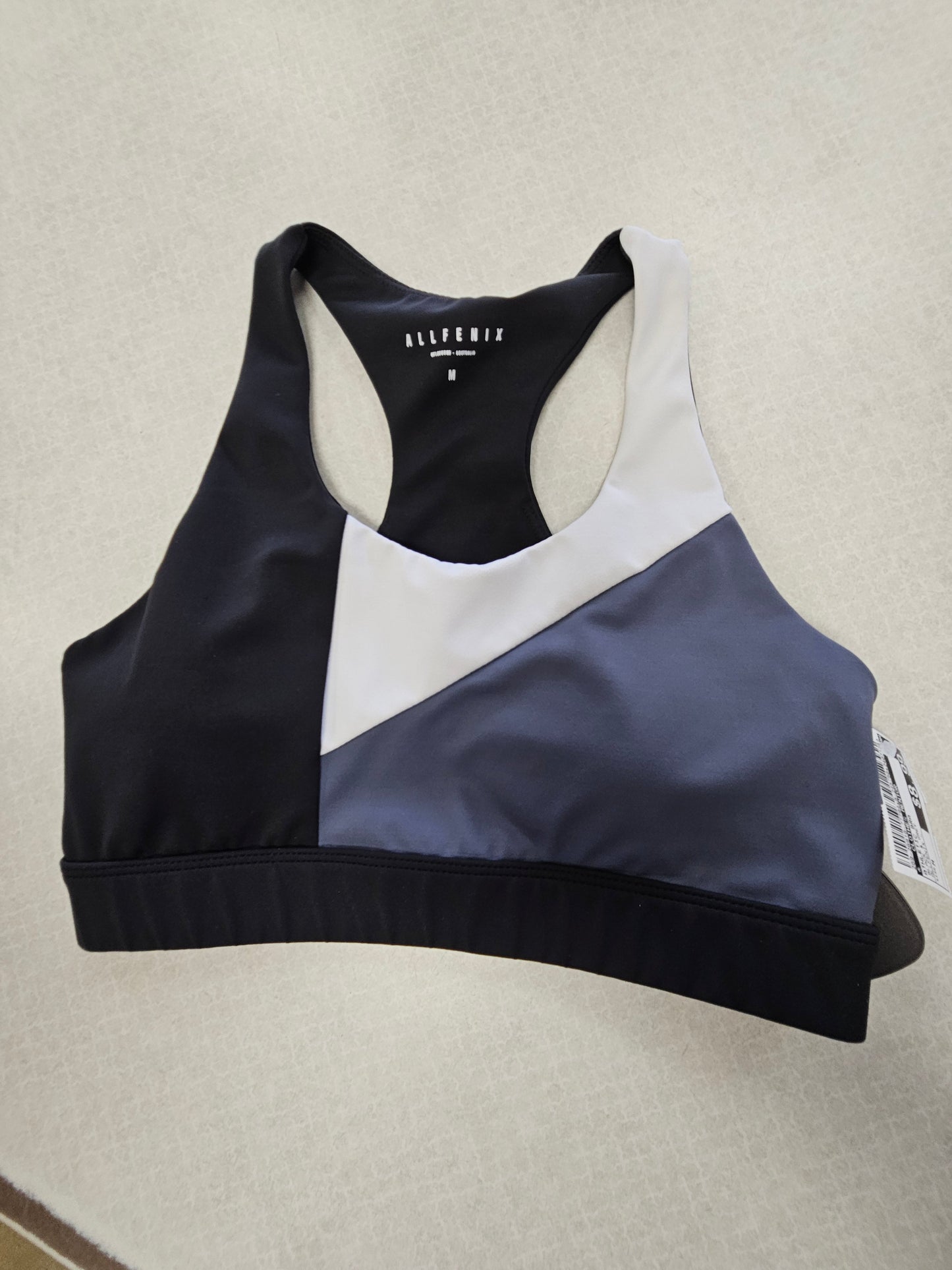 Athletic Bra By Clothes Mentor In Black & Grey, Size: M