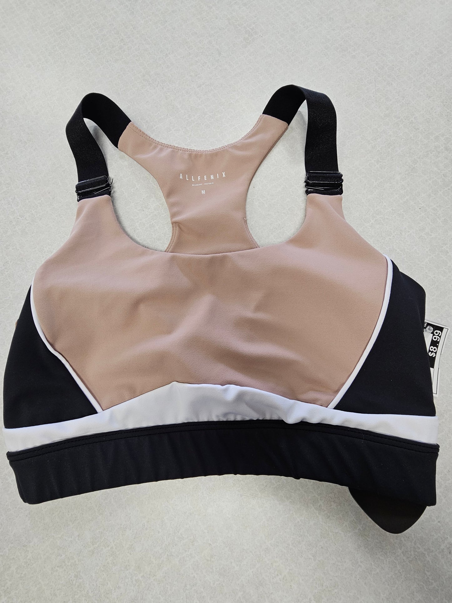 Athletic Bra By Clothes Mentor In Black & Tan, Size: M