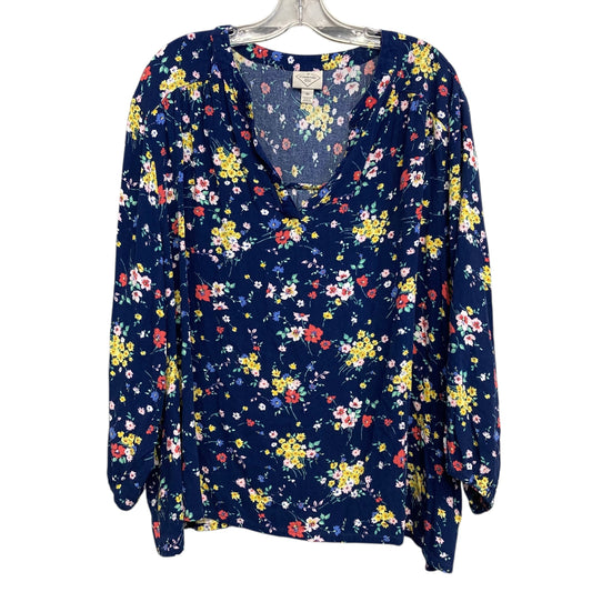 Top Ls By St Johns Bay In Floral Print, Size:3X