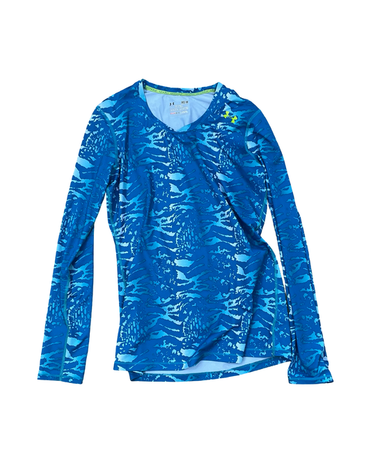Athletic Top Ls Crewneck By Under Armour In Blue, Size:M