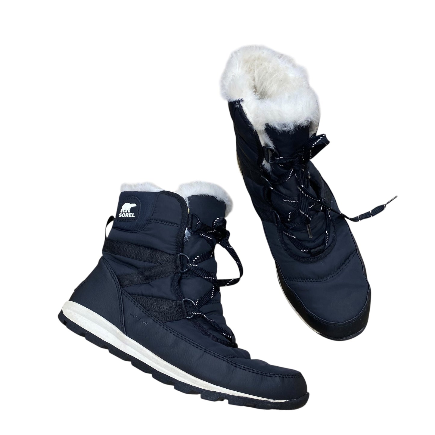 Boots Designer By Sorel In Black & White, Size:8.5