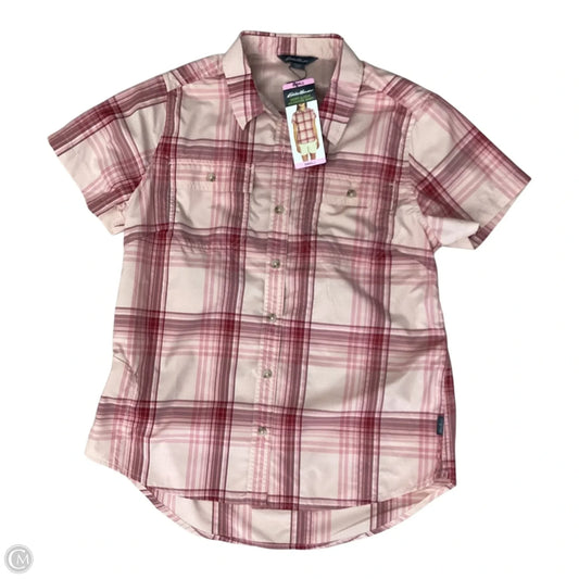 Athletic Top Short Sleeve By Eddie Bauer In Pink, Size: S