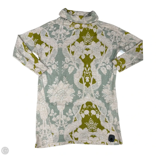 Dress Sweater By Anthropologie In Green & Tan, Size: L