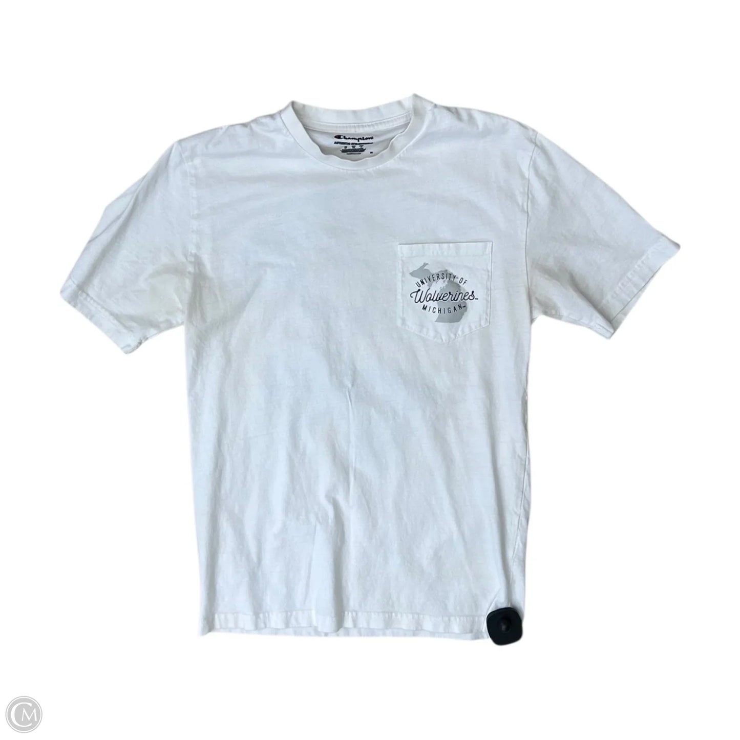 Athletic Top Short Sleeve By Champion In White, Size: S