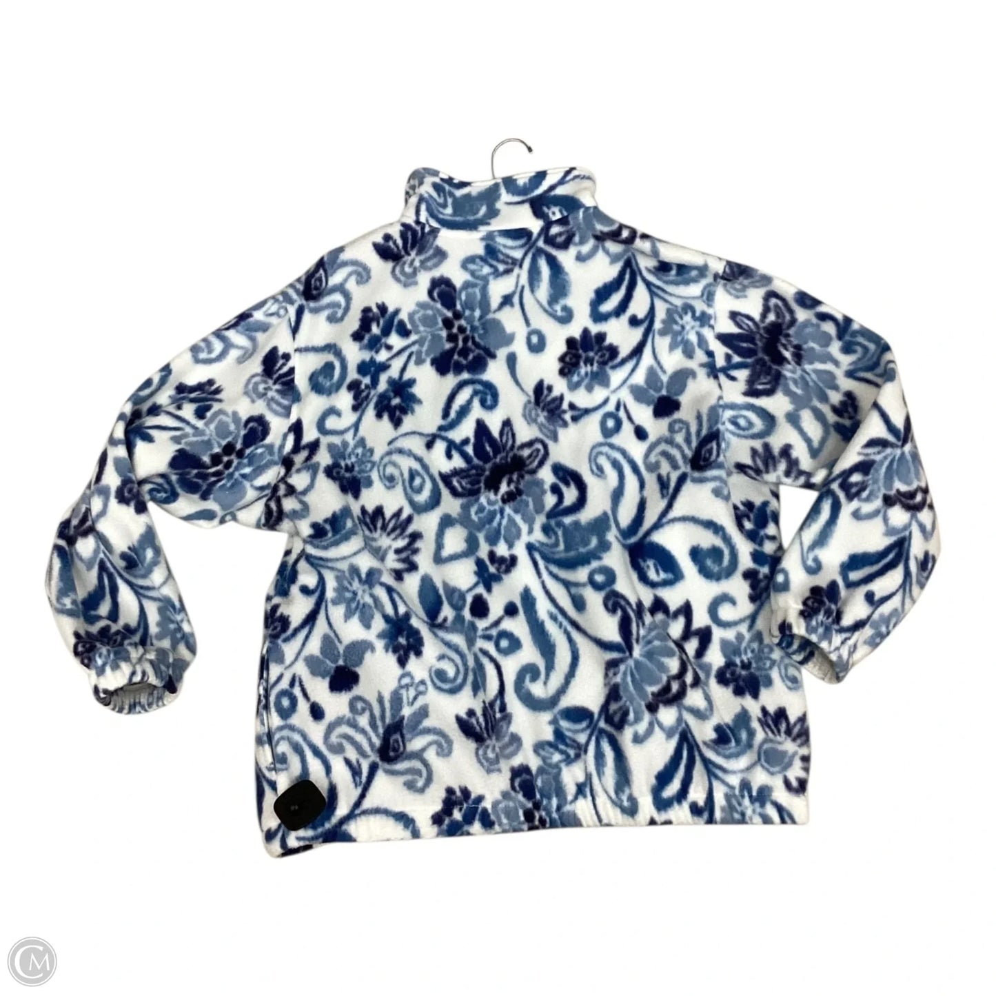 Jacket Fleece By Clothes Mentor In Blue & White, Size: 2x