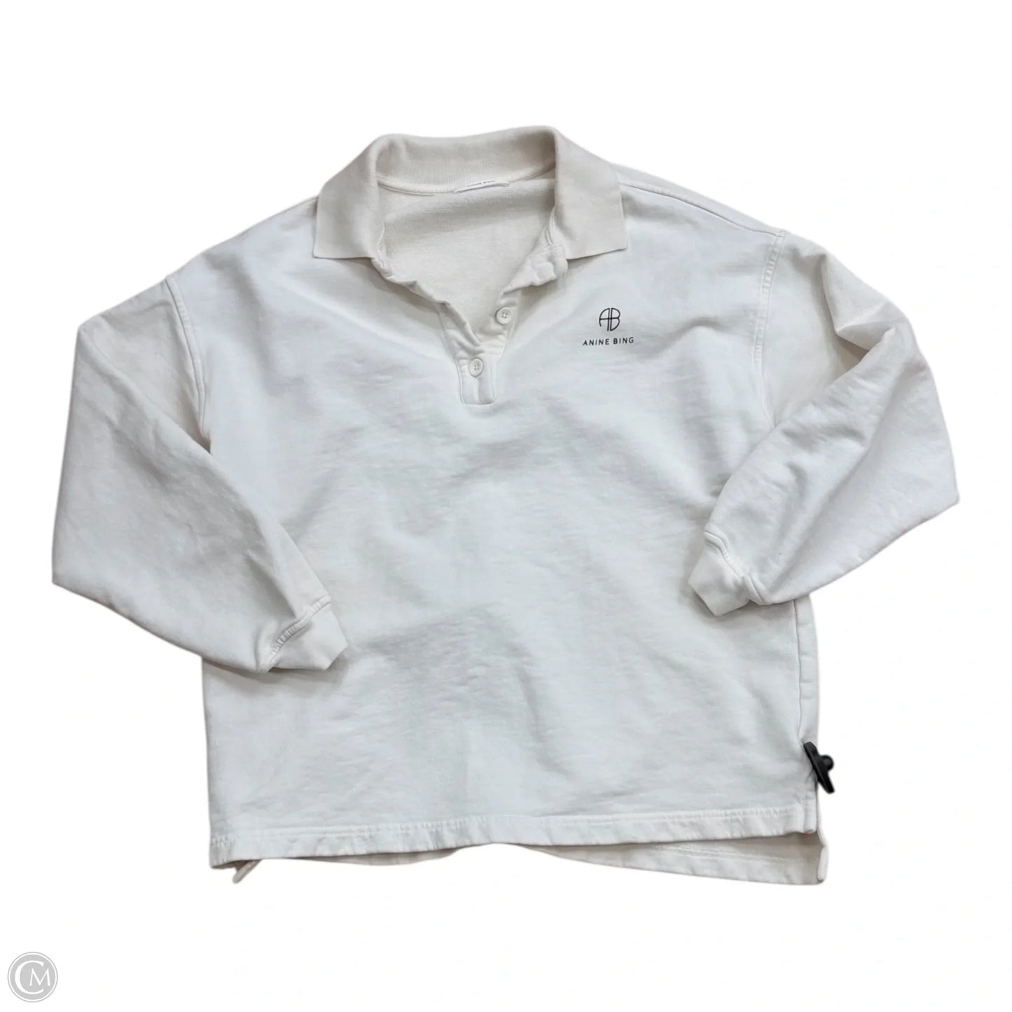 Athletic Top Long Sleeve Collar By Anine Bing In Cream, Size: Xs