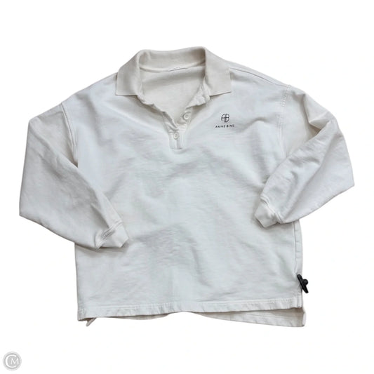 Athletic Top Long Sleeve Collar By Anine Bing In Cream, Size: Xs
