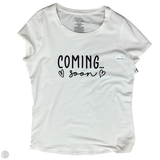 Maternity Top Short Sleeve By Time And Tru, Size: M