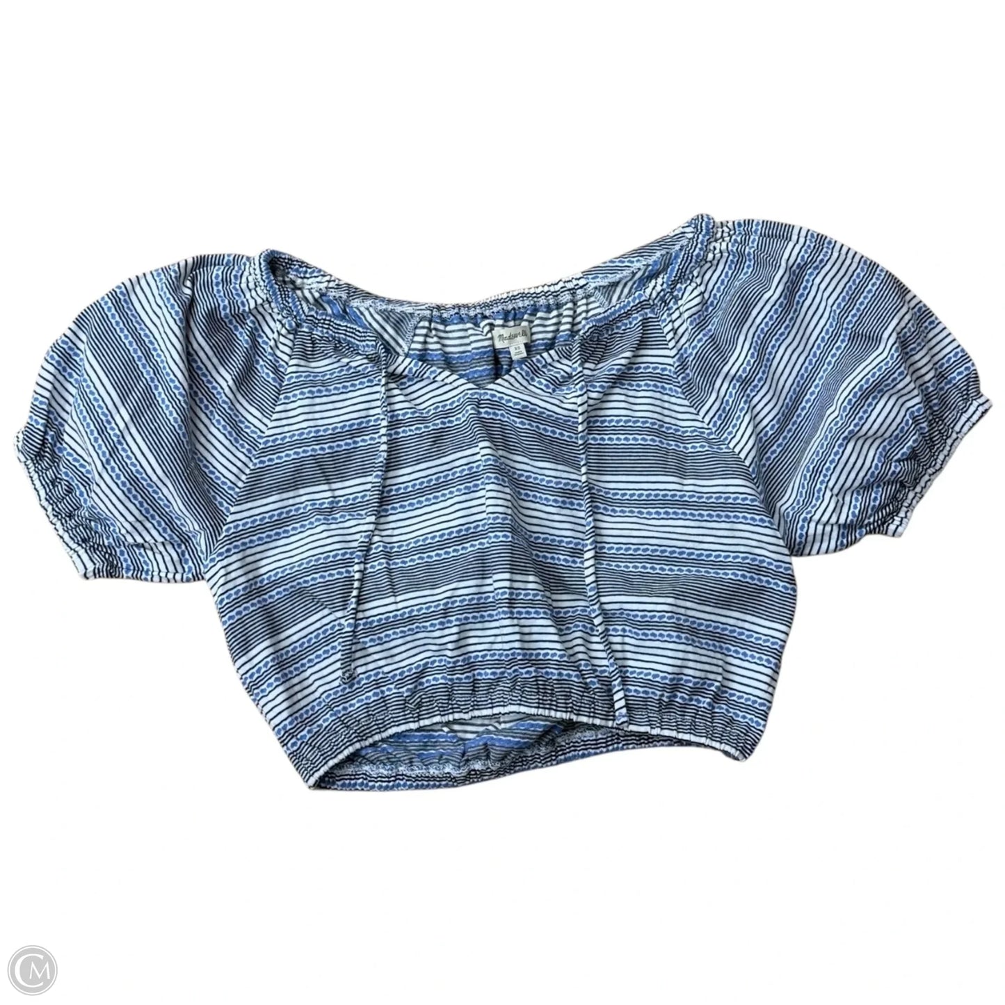Top Short Sleeve By Madewell In Striped Pattern, Size: Xs