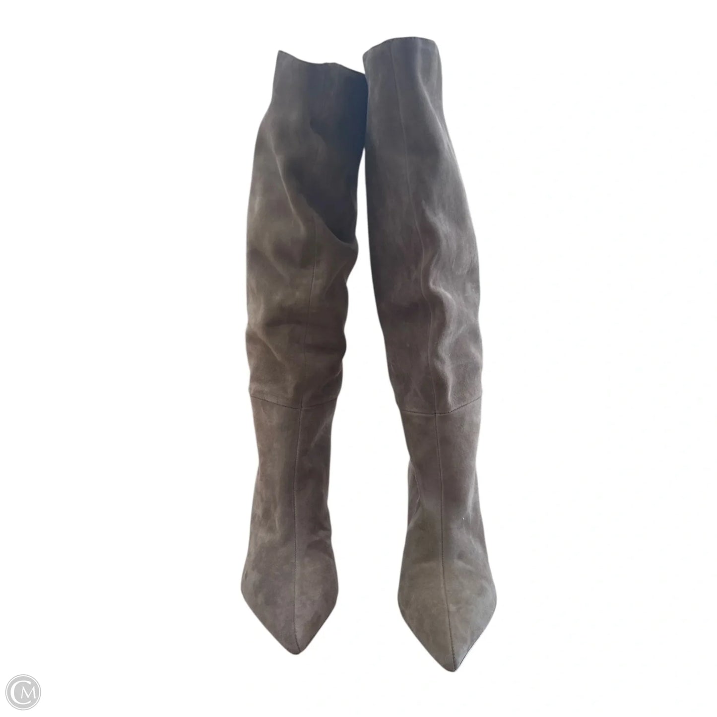 Boots Knee Heels By Clothes Mentor In Tan, Size: 8.5