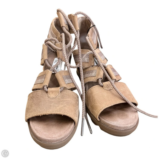 Sandals Heels Wedge By Sorel In Brown, Size: 9
