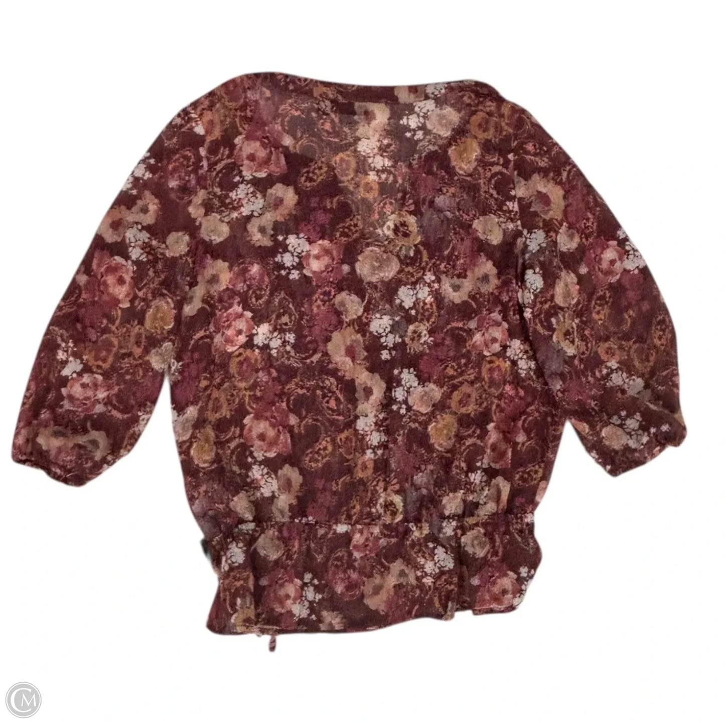 Blouse 3/4 Sleeve By Ana In Maroon, Size: S