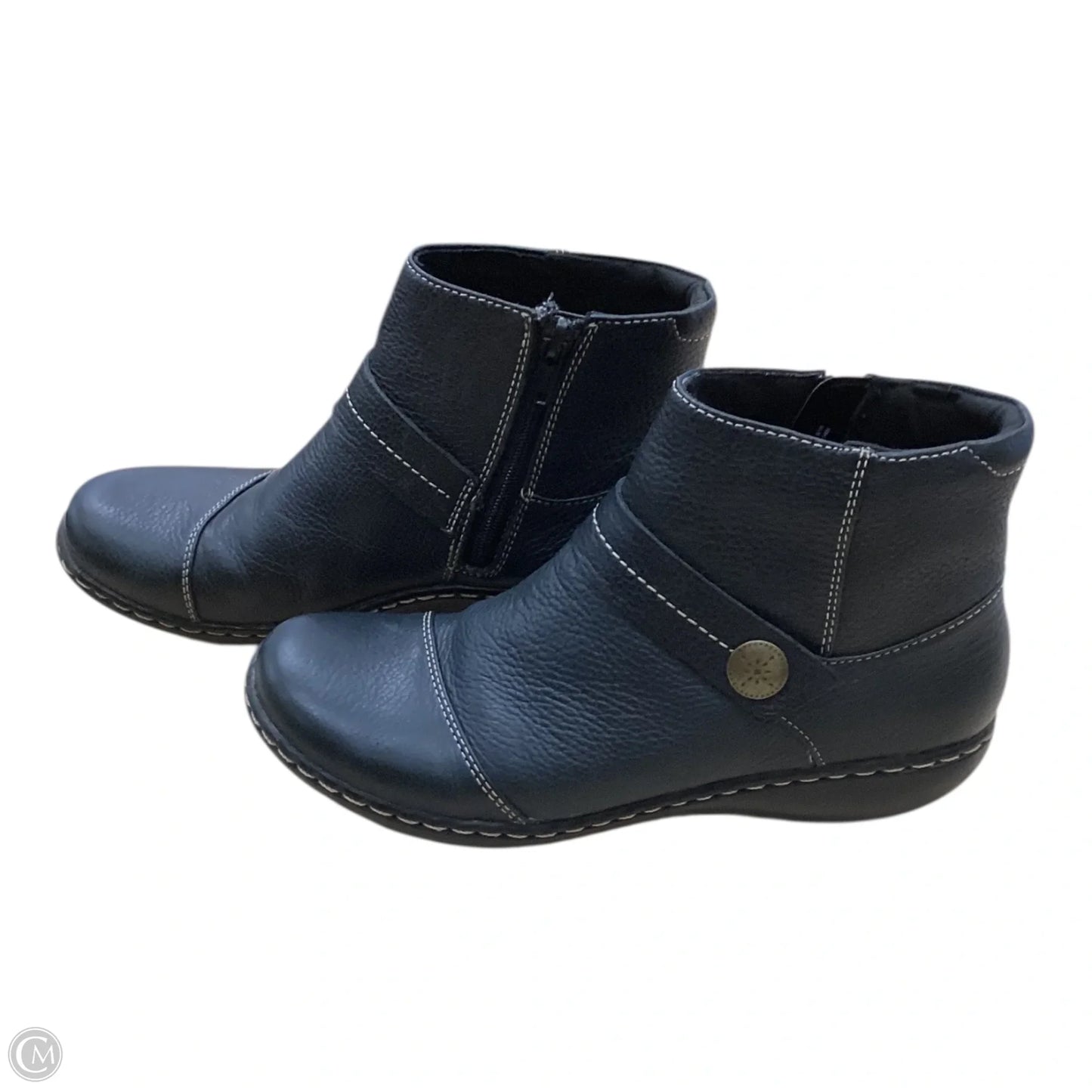 Boots Ankle Flats By Clarks In Black, Size: 6