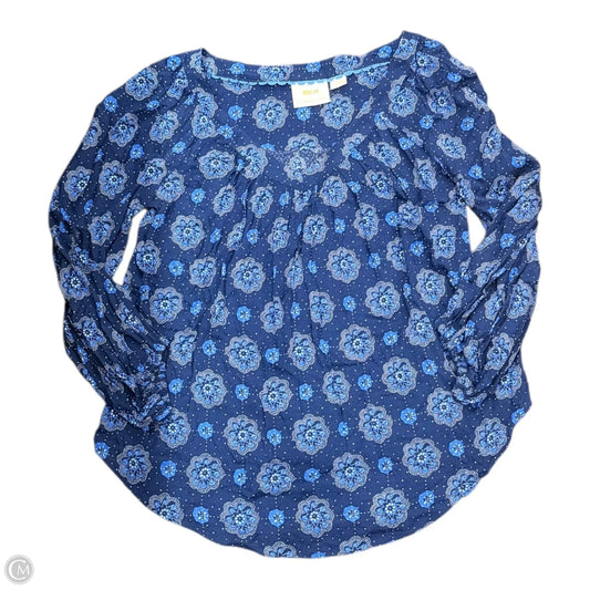 Blouse Long Sleeve By Anthropologie In Navy, Size: S
