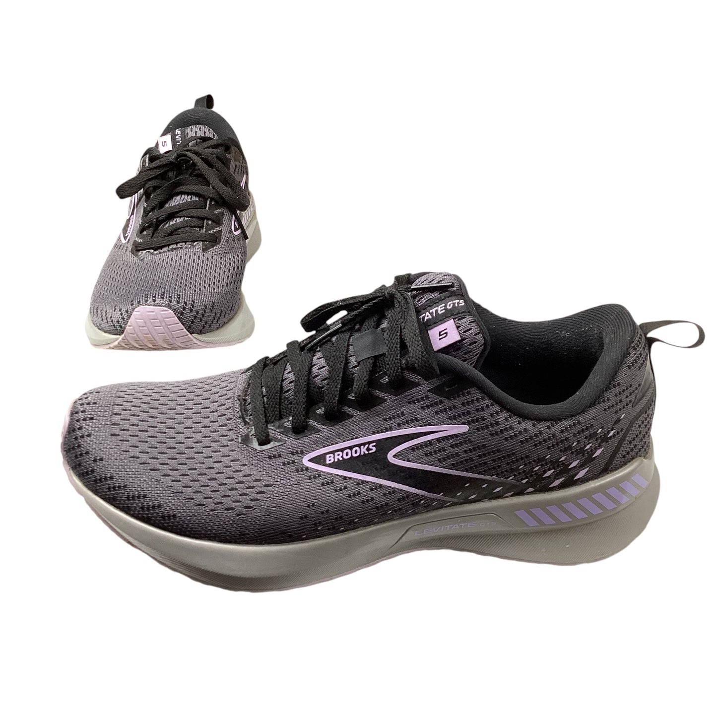 Shoes Athletic By Brooks In Grey & Purple, Size: 9.5