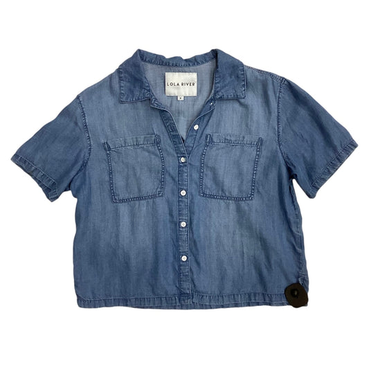 Top Short Sleeve By Clothes Mentor In Blue Denim, Size: S