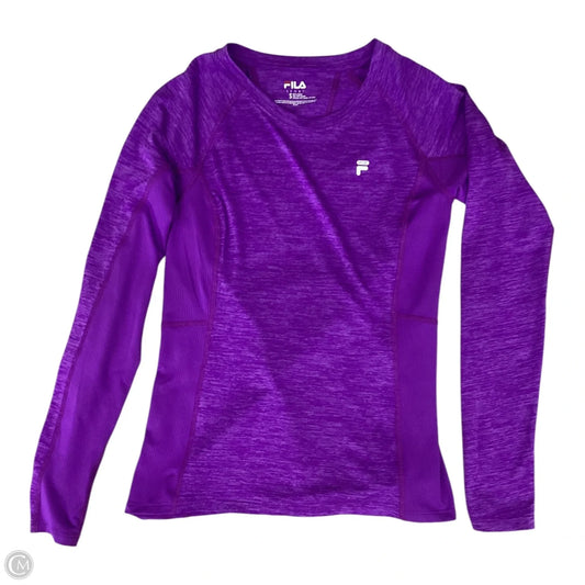 Athletic Top Long Sleeve Crewneck By Fila In Purple, Size: S